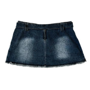 Early 2000s Pleated Denim Mini Skirt (M)