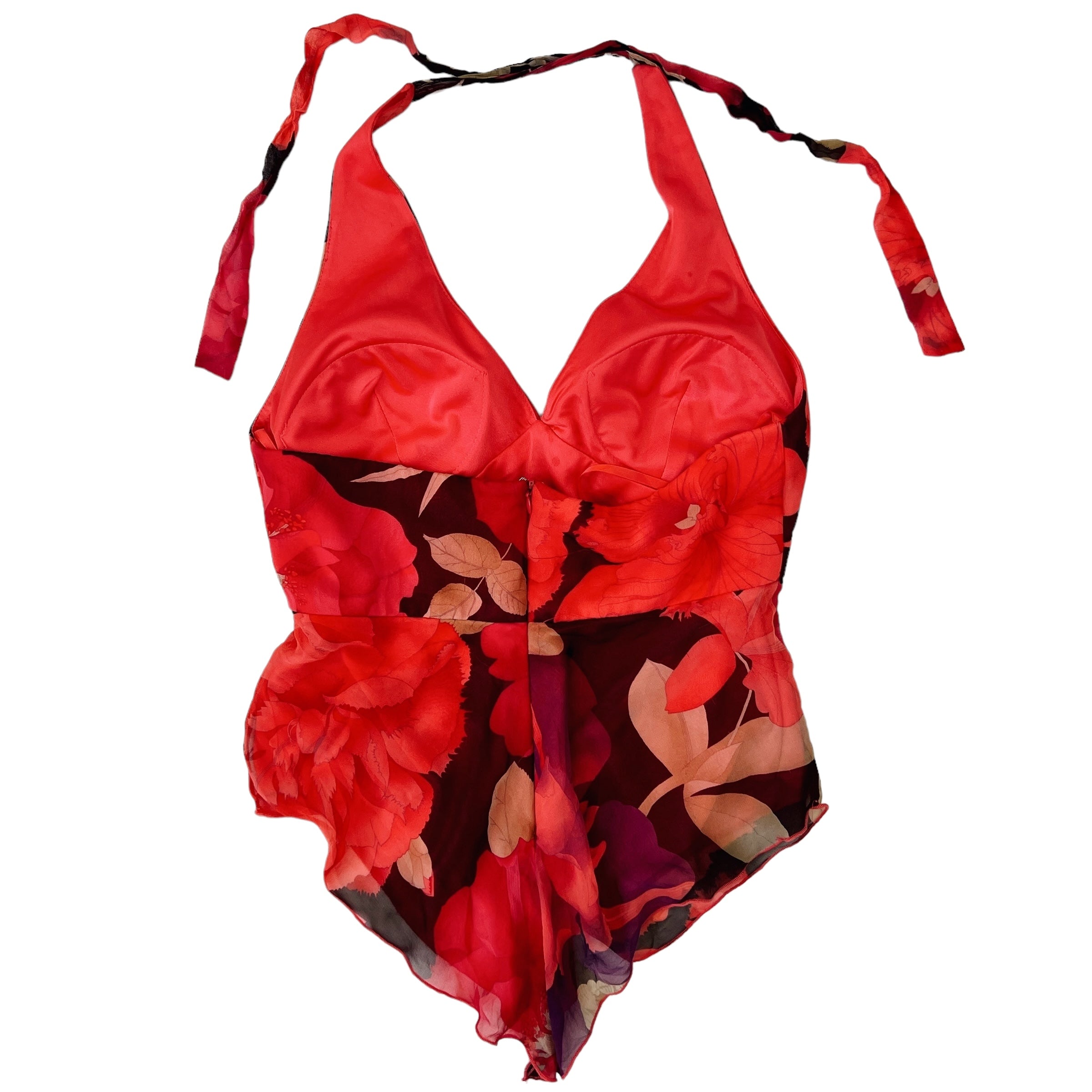 Caché Silk Floral Halter Top (M)