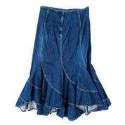 Vintage Denim Kick Flare Skirt (M)