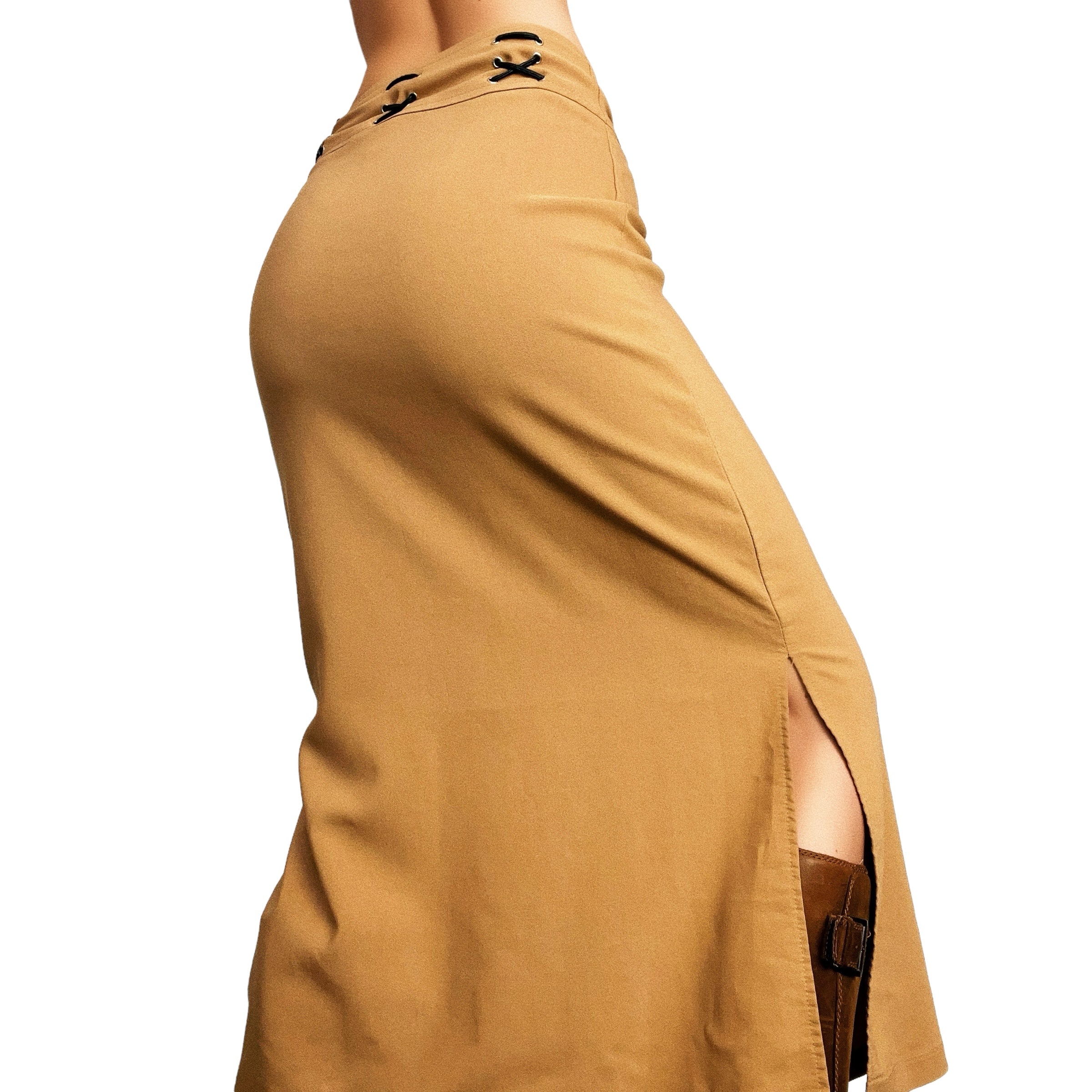 90s Tan Maxi Skirt (XS)