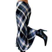 Vintage Black & Blue Plaid Skirt (S)