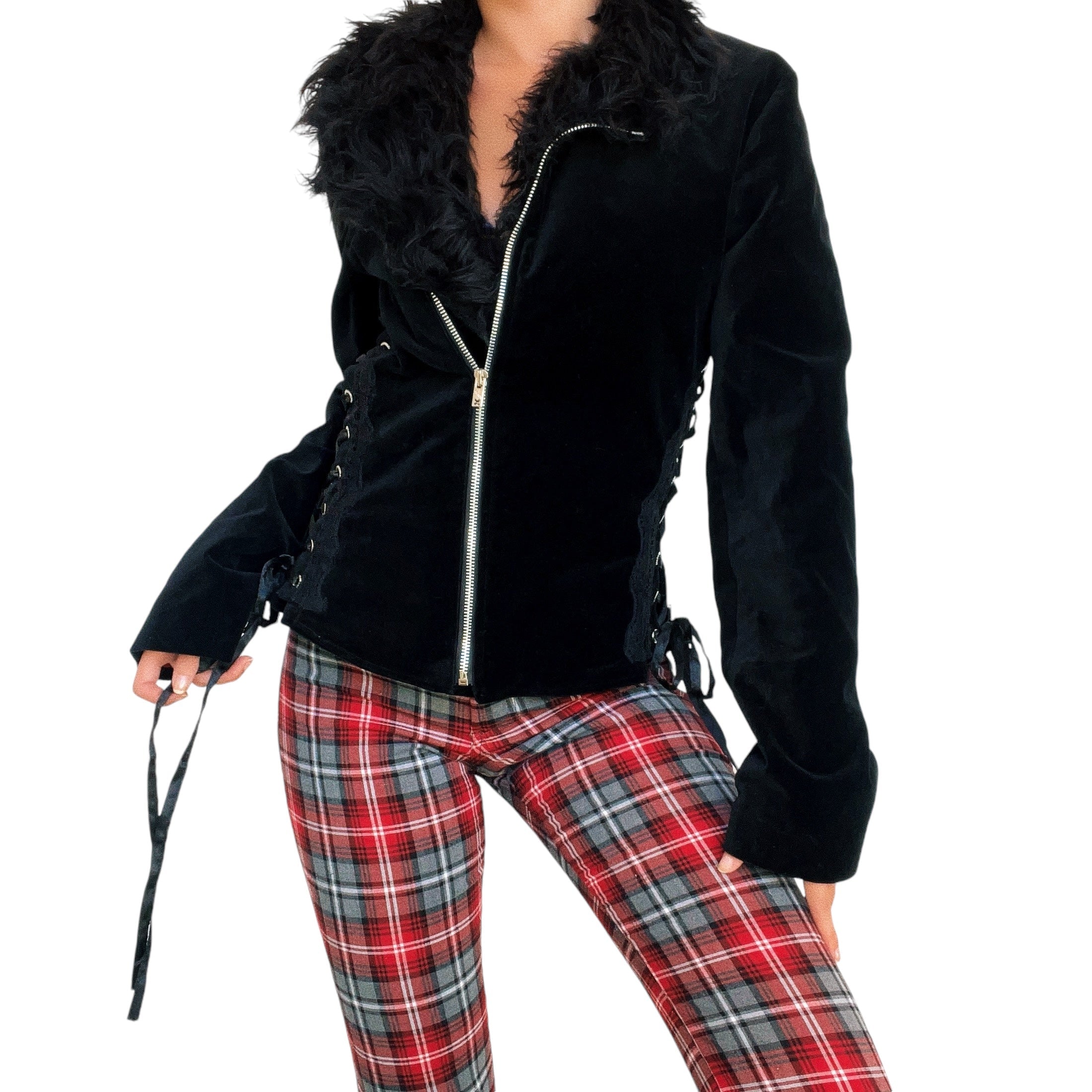 Tripp Furry Lace Up Jacket (S/M)