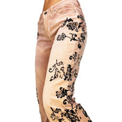 Bebe Velvet Floral Flare Pants (S/M)