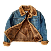 Vintage Faux Fur Denim Jacket (M)
