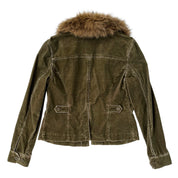 Army Green Furry Corduroy Jacket (S/M)