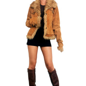 Vintage Furry Suede Studded Jacket (M/L)