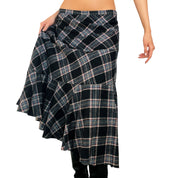 90s Wooly Plaid Midi Skirt (M)