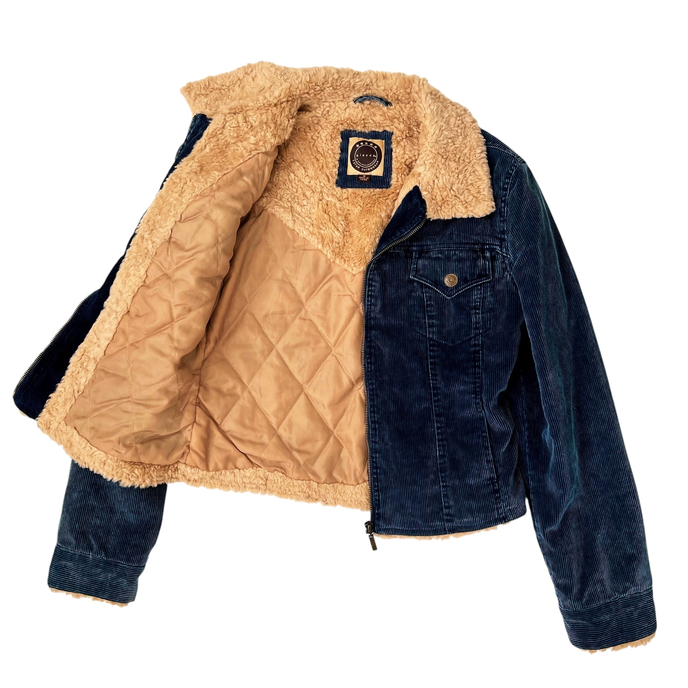 Furry Blue Corduroy Jacket (S/M)