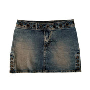 Grungy Grommet Mini Skirt (S)