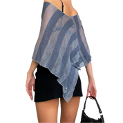 90s Sheer Knit Poncho Top (One Size)