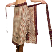 Vintage Tiered Silk Wrap Skirt (One Size)