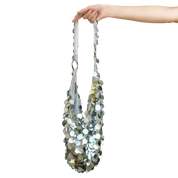 Flashy Silver Crochet Purse