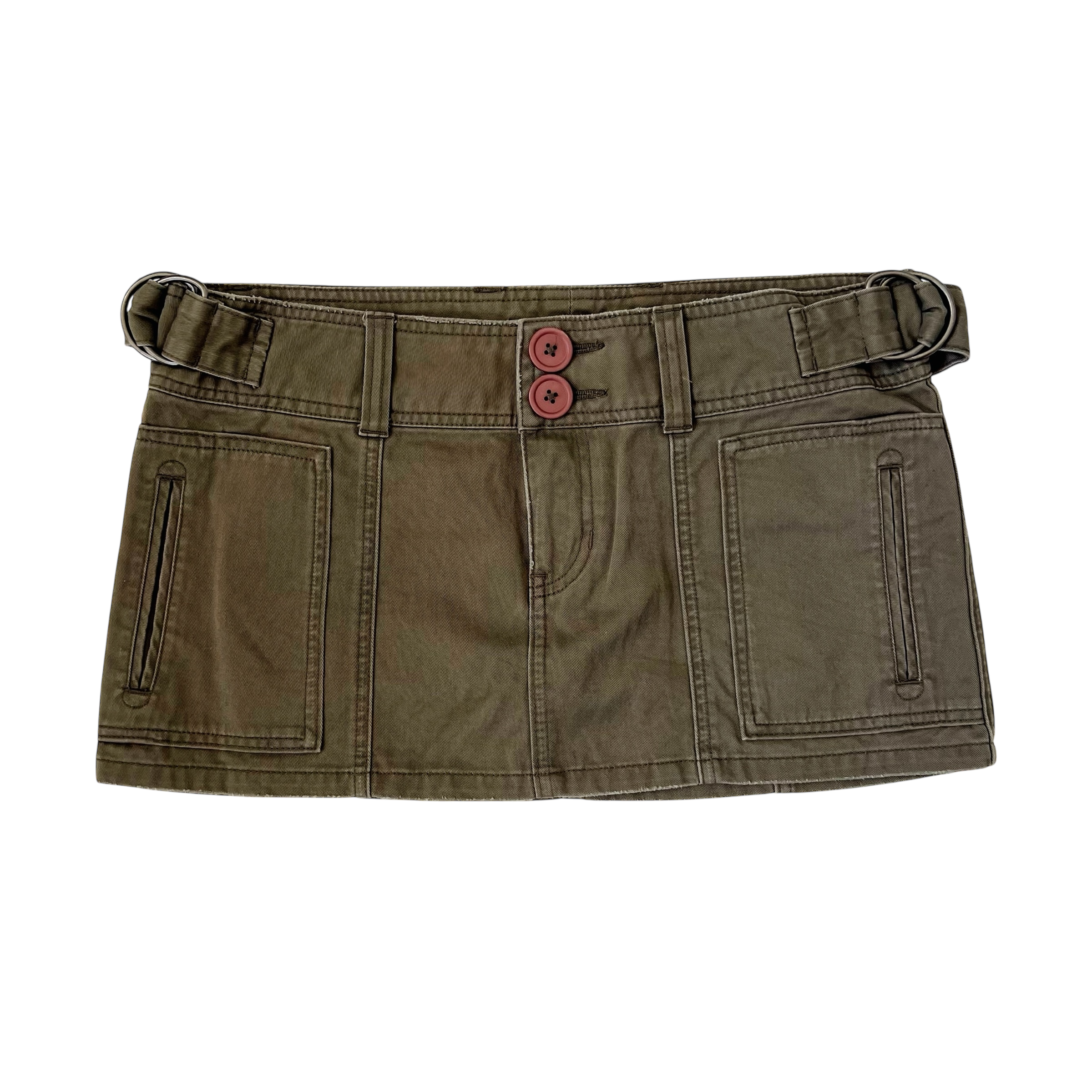 Army Green Cargo Mini Skirt (M)