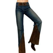 Vintage Faux Suede Detail Jeans (S)