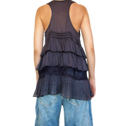 Muted Plum Tie Front Top (S/M)