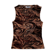 90s Swirly Chocolate Top (M)