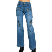 Early 2000s Lace Up Jeans (XS/S)