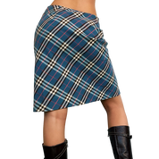 Burberry Vintage Blue Plaid Skirt (S)