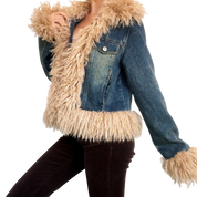 Faux Mongolian Fur Jacket (M)
