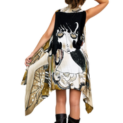 Artsy Graphic Sleeveless Duster (One Size)