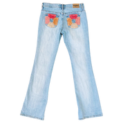 Early 2000s Flower Pocket Jeans (S)