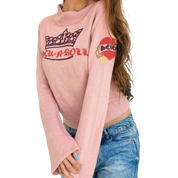 Early 2000s Pink Embroidered Sweater (S)