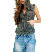Furry Chunky Knit Vest (M)
