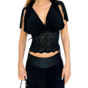 Bebe Lacy Black Top (XS/S)