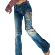 Early 2000s Embroidered Jeans (XS)