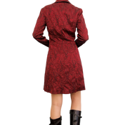 Long Burgundy Brocade Blazer (S)