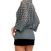 Slouchy Gray Knit Sweater (S/M)