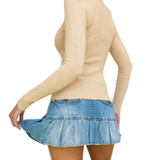 Beige Cashmere Rhinestone Sweater (XS)