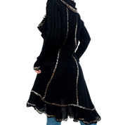 Funky Black Knit Duster Cardigan (M)