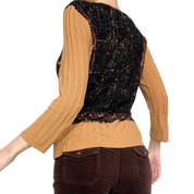 Beaded Western Boho Knit Top (M)