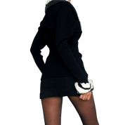 Furry Zebra Zip Up Sweater (M)