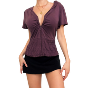 Miss Sixty Plum Hoodie Top (M)