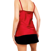 Red Ruched Satin Top (M)