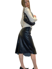 Vintage 90s Morgan De Toi PVC Leather Midi Skirt (S)