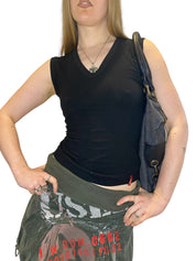 Y2K Miss Sixty Black V Neck Vest (M)