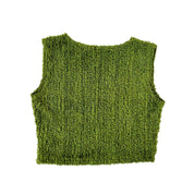 90s Matcha Green Textured Crop Top (M)