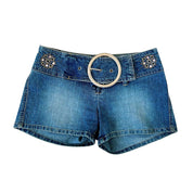 Early 2000s Belted Denim Shorts (S)
