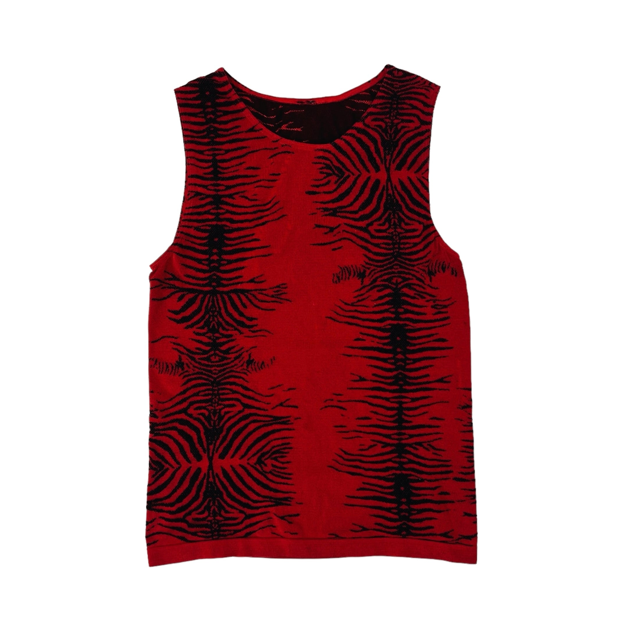 Red & Black Zebra Striped Top (S)