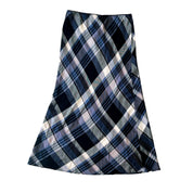 Vintage Black & Blue Plaid Skirt (S)