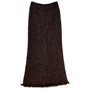 Chocolate Brown Tweed Maxi Skirt (S/M)