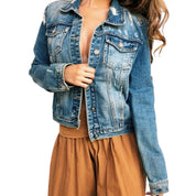 Bebe Embroidered Denim Jacket (M)