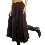 Vintage Flowy Brown Midi Skirt (S)