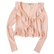 Baby Pink Ruffly Cashmere Cardigan (S)