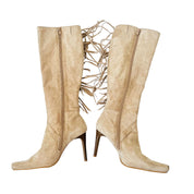 Early 2000s Fringy Suede Leather Boots (7.5)
