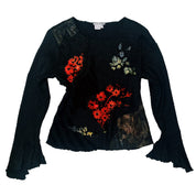 Funky Textured Floral Top (L/XL)