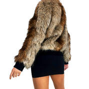 Faux Fur Zip Up Jacket (M)